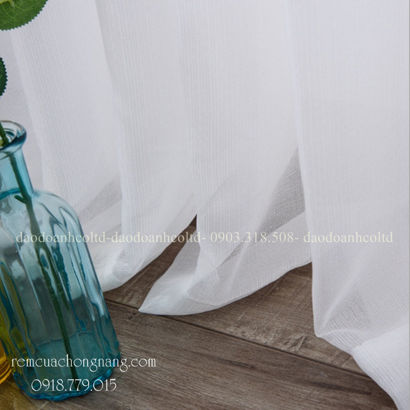 Rèm vải von trắng lót lớp trong RVO202